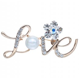 Brosa Pearl Crystal Love